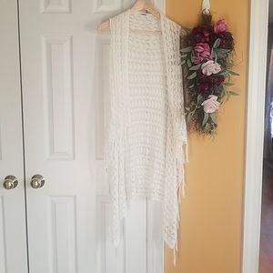White frilly cardigan